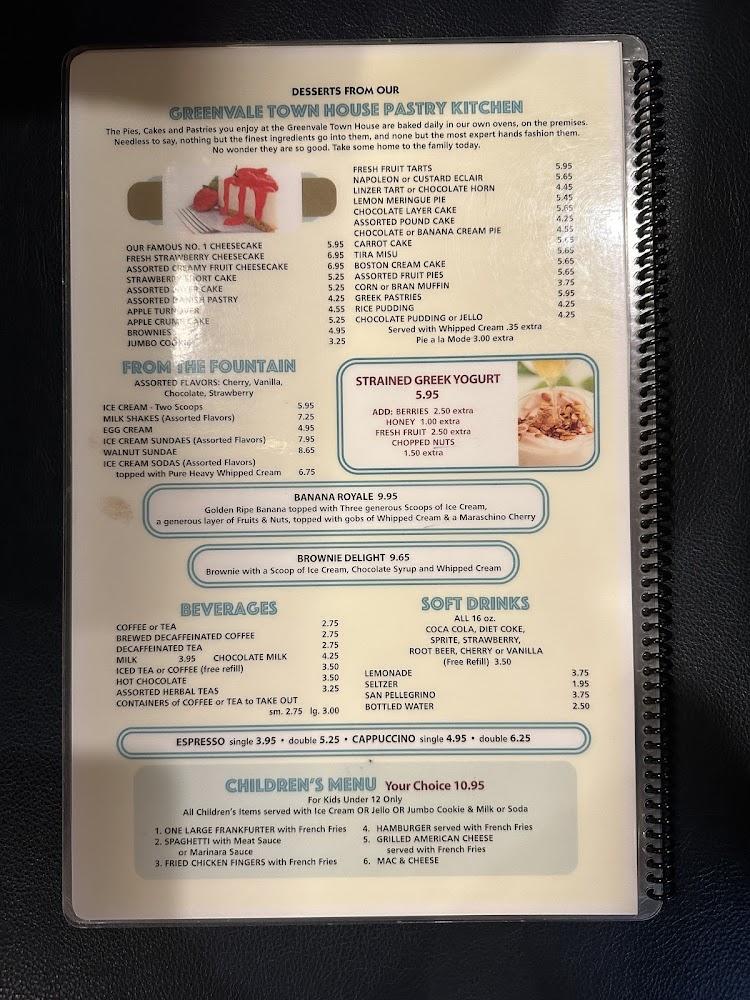 Greenvale Townhouse Restaurant Menu image 4
